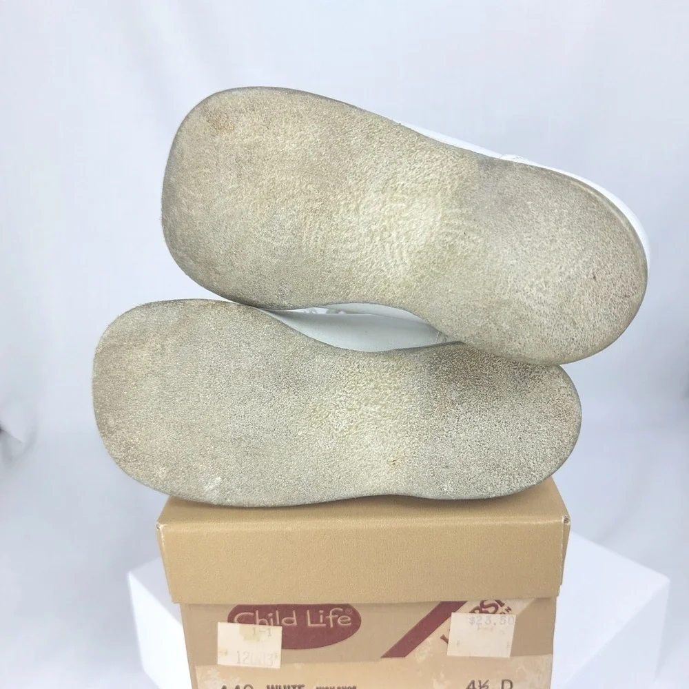 Vintage Child‎ Life Baby Shoes High Boot White Leather Walking  Size 3.5 D 440
